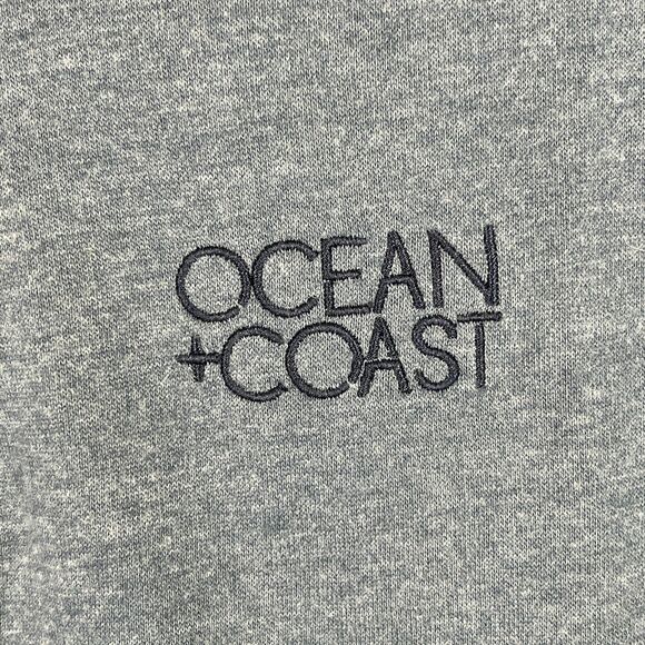 Ocean Coast Sweater Men Medium Blue Sweatshirt 1/4 Zip Cotton Blend Casual Beach - Picture 2 of 9